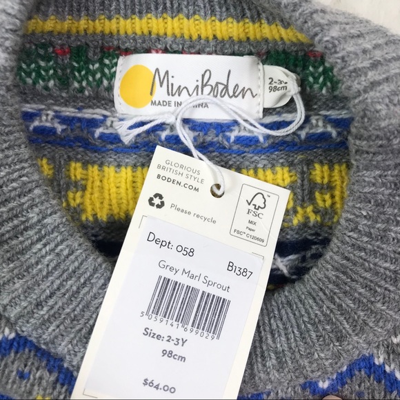 Mini Boden Fair Isle sweater - Picture 5 of 6